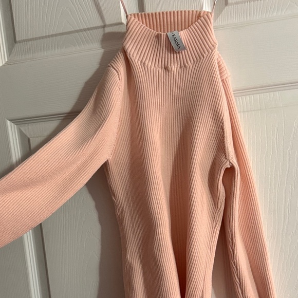 Zara Blush Ribbed Knit Turtleneck - Picture 2 of 2